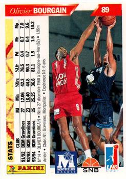 1994-95 Panini LNB (France) #89 Olivier Bourgain Back