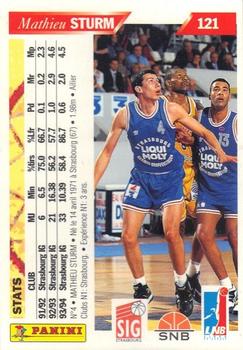 1994-95 Panini LNB (France) #121 Mathieu Sturm Back