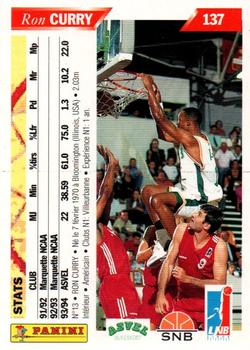 1994-95 Panini LNB (France) #137 Ron Curry Back
