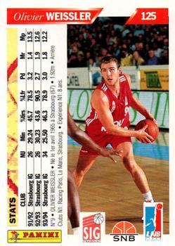 1994-95 Panini LNB (France) #125 Olivier Weissler Back