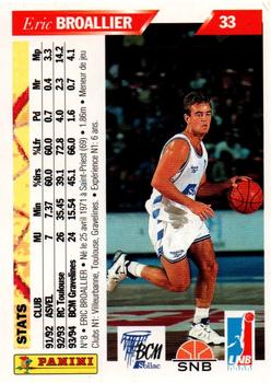 1994-95 Panini LNB (France) #33 Eric Broallier Back