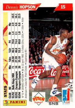 1994-95 Panini LNB (France) #15 Dennis Hopson Back