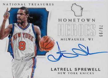 2017-18 Panini National Treasures - Hometown Heroes #HH-LSW Latrell Sprewell Front