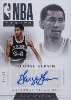 2017-18 Panini National Treasures - NBA Greats Signatures #GS-GGV George Gervin Front