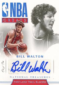 2017-18 Panini National Treasures - NBA Greats Signatures Platinum #GS-BWL Bill Walton Front