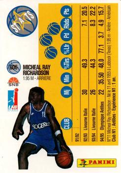 1995-96 Panini LNB (France) #6 Micheal Ray Richardson Back
