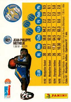 1995-96 Panini LNB (France) #7 Jean-Philippe Methelie Back