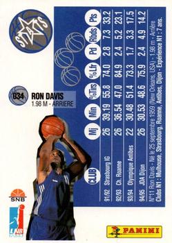 1995-96 Panini LNB (France) #34 Ron Davis Back