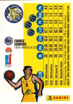 1995-96 Panini LNB (France) #42 Fabrice Courcier Back