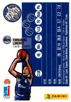 1995-96 Panini LNB (France) #49 Emmanuel Lorentz Back