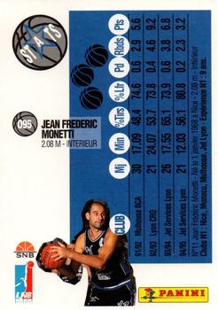 1995-96 Panini LNB (France) #95 Jean-Frederic Monetti Back