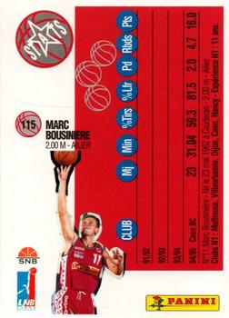 1995-96 Panini LNB (France) #115 Marc Bousiniere Back