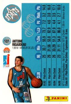 1995-96 Panini LNB (France) #137 Antoine Rigaudeau Back