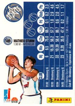 1995-96 Panini LNB (France) #140 Mathieu Sturm Back