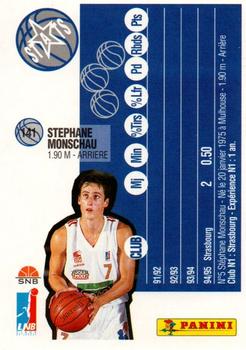 1995-96 Panini LNB (France) #141 Stephane Monschau Back