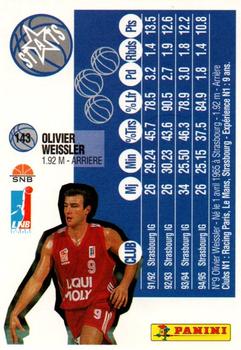 1995-96 Panini LNB (France) #143 Olivier Weissler Back