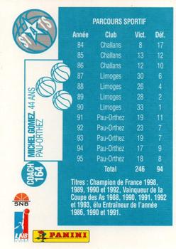 1995-96 Panini LNB (France) #164 Michel Gomez Back