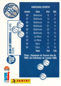 1995-96 Panini LNB (France) #168 Jean-Luc Monschau Back