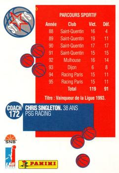 1995-96 Panini LNB (France) #172 Chris Singleton Back