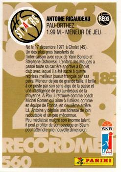 1995-96 Panini LNB (France) - Recordmen #RE03 Antoine Rigaudeau Back