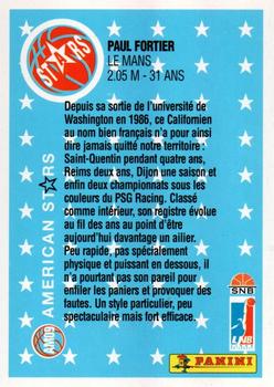1995-96 Panini LNB (France) - American Stars #AM09 Paul Fortier Back