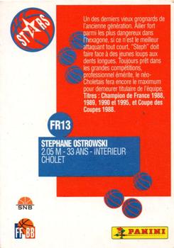 1995-96 Panini LNB (France) - Joueurs France / Equipes France #FR13 Stephane Ostrowski Back