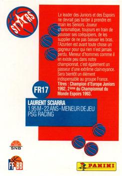 1995-96 Panini LNB (France) - Joueurs France / Equipes France #FR17 Laurent Sciarra Back