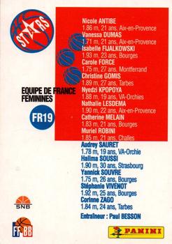 1995-96 Panini LNB (France) - Joueurs France / Equipes France #FR19 Feminines Back