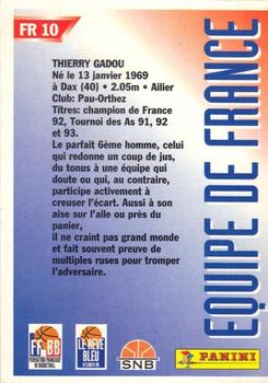 1994-95 Panini LNB (France) - Equipe de France #FR10 Thierry Gadou Back
