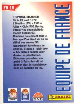 1994-95 Panini LNB (France) - Equipe de France #FR18 Stephane Risacher Back