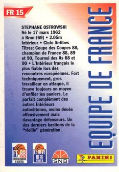 1994-95 Panini LNB (France) - Equipe de France #FR15 Stéphane Ostrowski Back