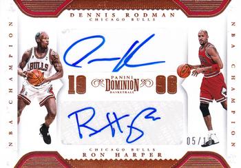 2017-18 Panini Dominion - NBA Champions Dual Signatures Bronze #CDS-1996 Dennis Rodman / Ron Harper Front