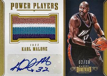 2017-18 Panini Dominion - Power Players Autographed Memorabilia Prime #PPA-KML Karl Malone Front