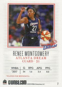 2018 Rittenhouse WNBA #7 Renee Montgomery Back
