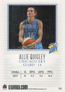 2018 Rittenhouse WNBA #10 Allie Quigley Back