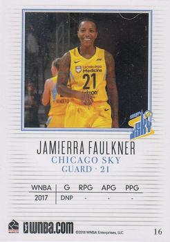 2018 Rittenhouse WNBA #16 Jamierra Faulkner Back