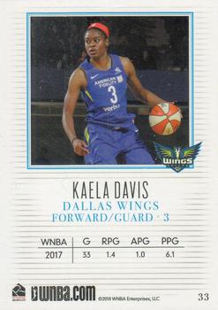 2018 Rittenhouse WNBA #33 Kaela Davis Back