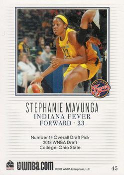 2018 Rittenhouse WNBA #45 Stephanie Mavunga Back