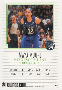 2018 Rittenhouse WNBA #70 Maya Moore Back
