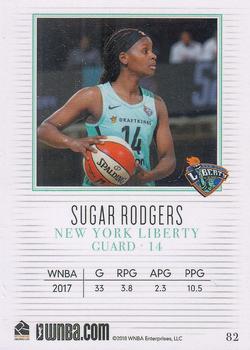 2018 Rittenhouse WNBA #82 Sugar Rodgers Back