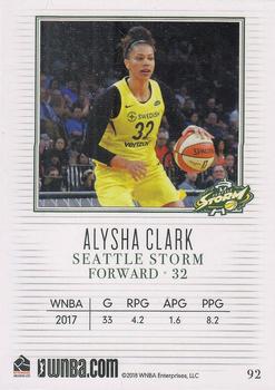 2018 Rittenhouse WNBA #92 Alysha Clark Back