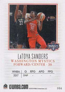 2018 Rittenhouse WNBA #104 LaToya Sanders Back