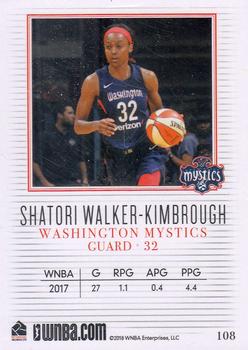 2018 Rittenhouse WNBA #108 Shatori Walker-Kimbrough Back