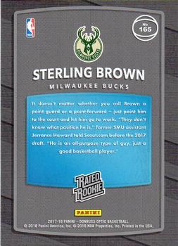 2017-18 Donruss Optic - Red and Yellow #165 Sterling Brown Back