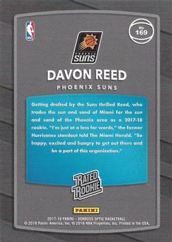 2017-18 Donruss Optic - Red and Yellow #169 Davon Reed Back