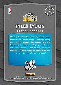 2017-18 Donruss Optic - Red and Yellow #177 Tyler Lydon Back