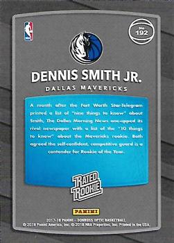 2017-18 Donruss Optic - Red and Yellow #192 Dennis Smith Jr. Back