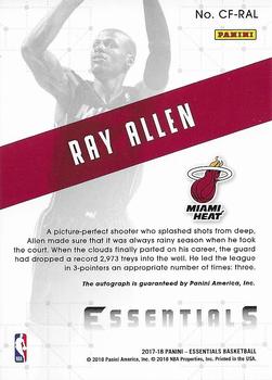 2017-18 Panini Essentials - Claim to Fame Autos #CF-RAL Ray Allen Back