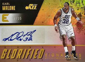 2017-18 Panini Essentials - Glorified Signatures Gold #GS-KML Karl Malone Front