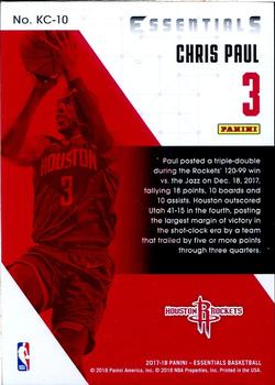 2017-18 Panini Essentials - Kings of the Court #KC-10 Chris Paul Back